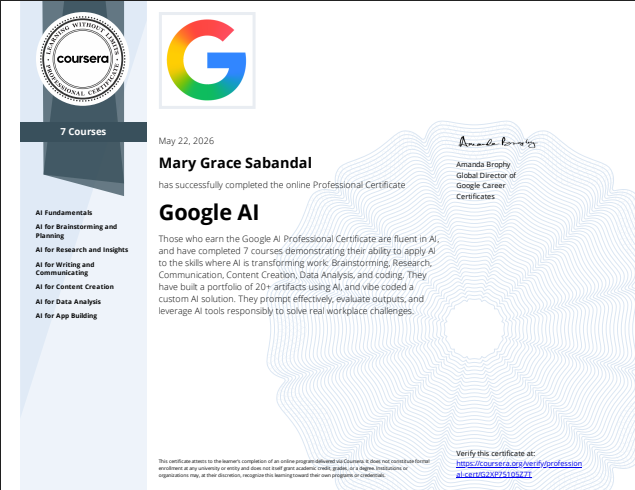 Google AI Certificate